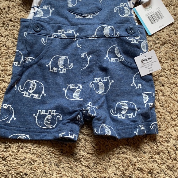 Infant boys elephant print shortall set - Picture 3 of 5